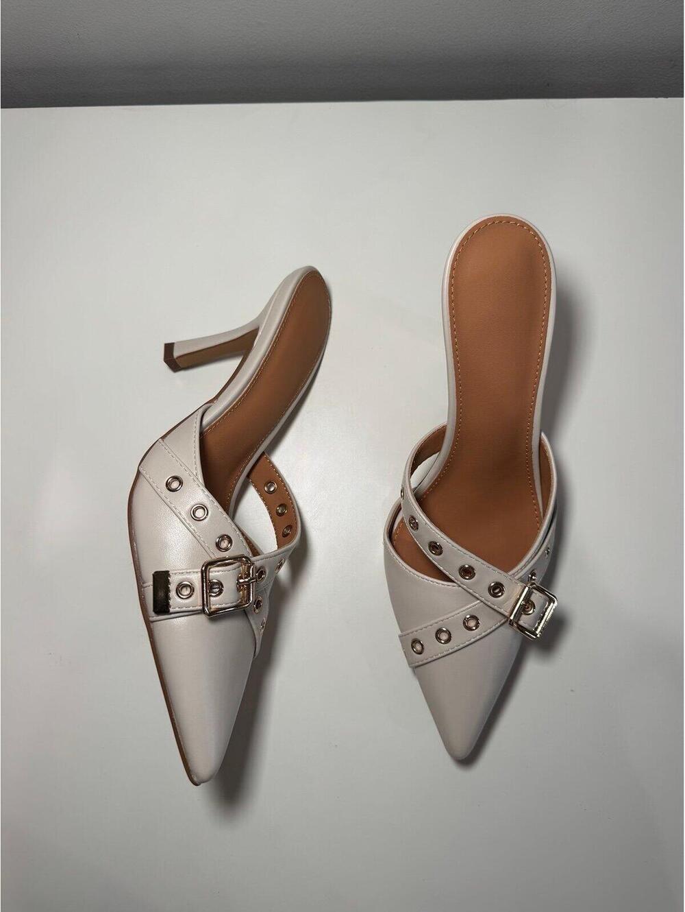White kitten heels